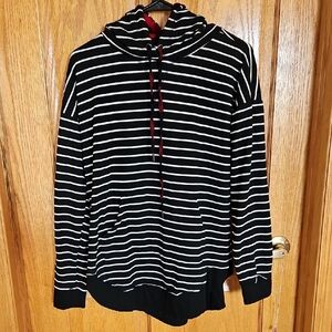 Black and White Striped Hoodie